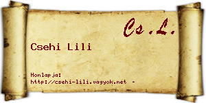 Csehi Lili névjegykártya